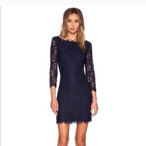 Diane von furstenburg Navy Lace Dress